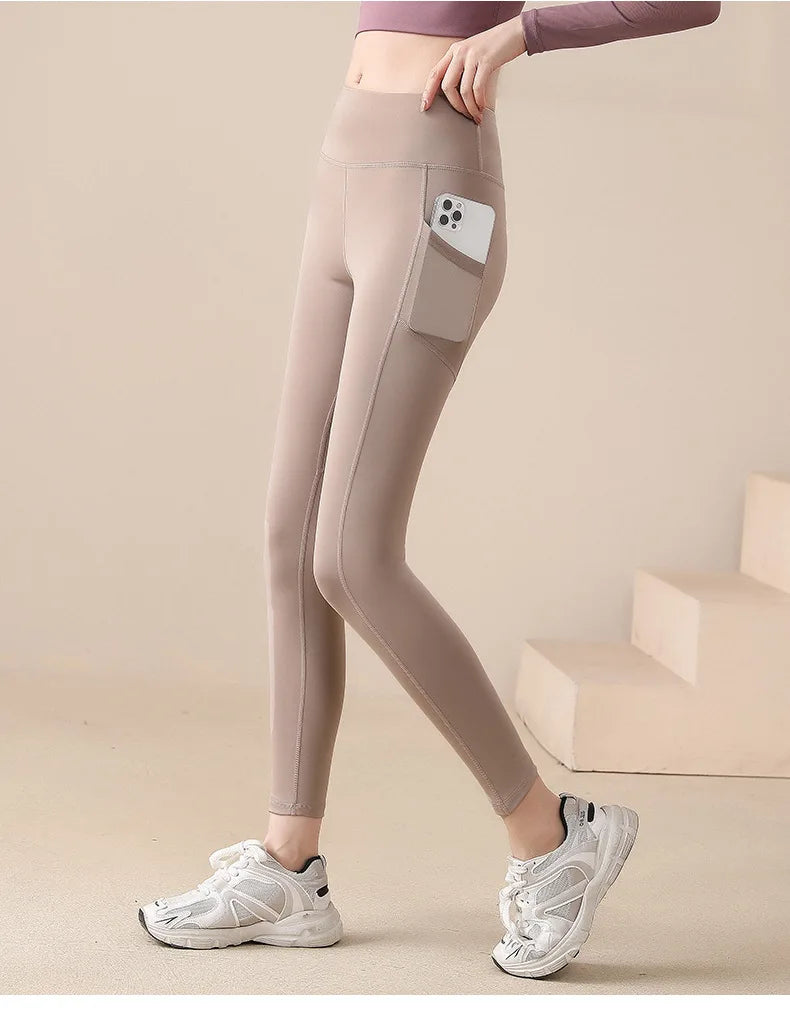 High Waist Jogger Mesh Side Pocket Fitness Gym Legging Sport Outfit for Woman Yoga Wear Tight Gym Workout Running Bike Clothing