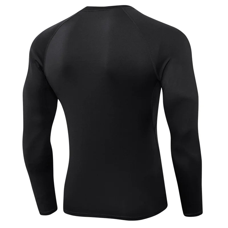 Men's Compression Shirts Longs Sleeve Workout Gym T-Shirt Running Tops Cool Dry Sports Base Layer Athletic Undershirts