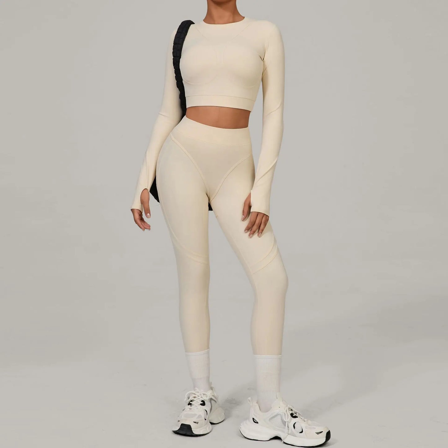 Seamless Yoga Sets Sports Fitness High Waist Hip Lift Tight Breathable Tracksuit Workout Clothing Gym Leggings Suit for Women