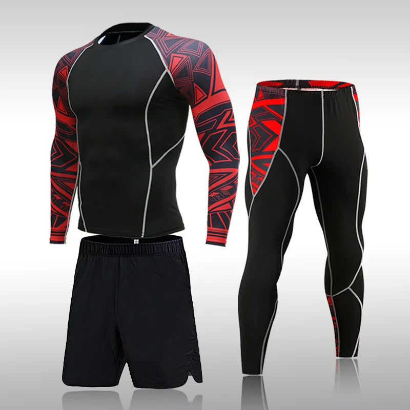 Men's Compression Sport Suits Gym Tights Training Clothes Workout Jogging Set Running Rashguard Tracksuit Sportswear For Men