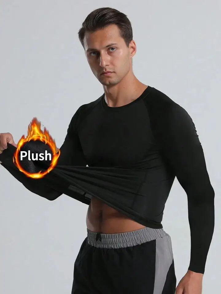 Men's Compression Shirt Men Rashgard Fitness Long Sleeve Running Shirt Man Gym Under T Shirt Football Jersey Sportswear Tights