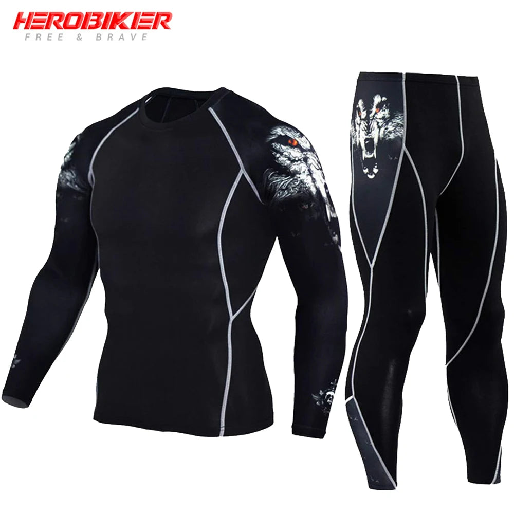 Men's Compression Sportswear Suits Gym Tights Training Clothes Workout Jogging Sports Set Running Rashguard Tracksuit For Men