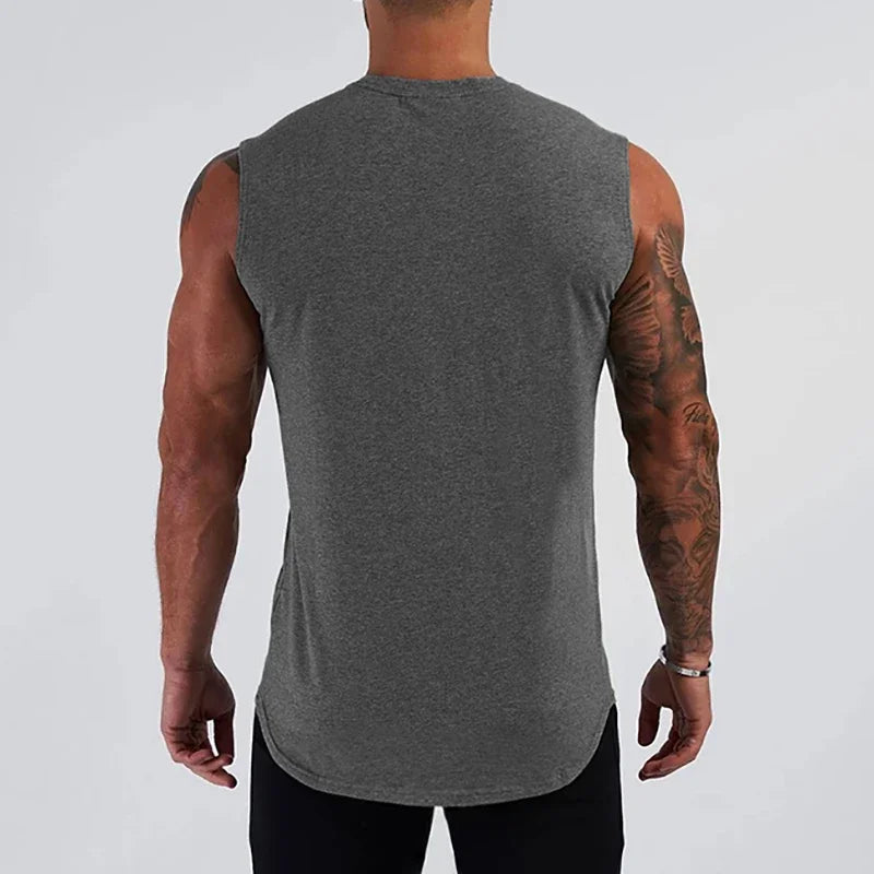 Mens Cotton Vests Gym Workout Sleeveless T Shirts Bodybuilding Muscle Clothing Fitness Sportwear Workout Muscle Tank Tops