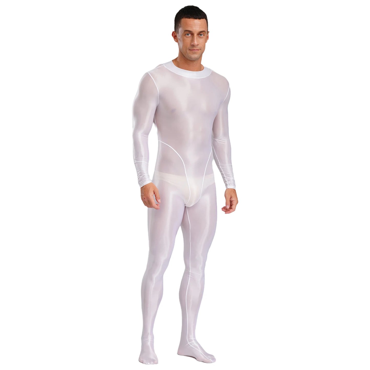 Gymnastics Wrestling Slim Fit Sport Jumpsuits Men Ling Sleeve Footed Body Legging Breathable Workout Gym Costumes Accessory