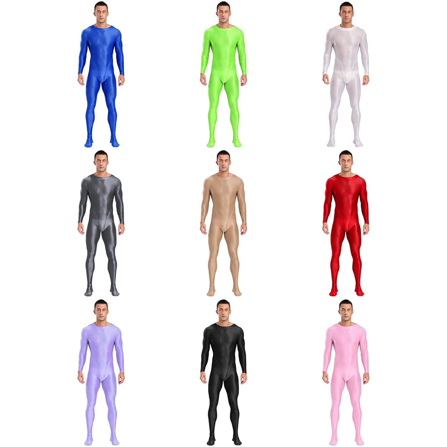 Gymnastics Wrestling Slim Fit Sport Jumpsuits Men Ling Sleeve Footed Body Legging Breathable Workout Gym Costumes Accessory