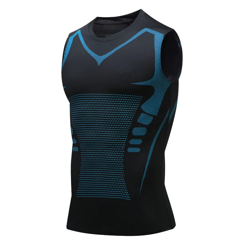Men's Fitness Clothing Short Sleeve Sleeveless Tight Shirt Running Basketball Training Top Gym Vest Style Lightweight