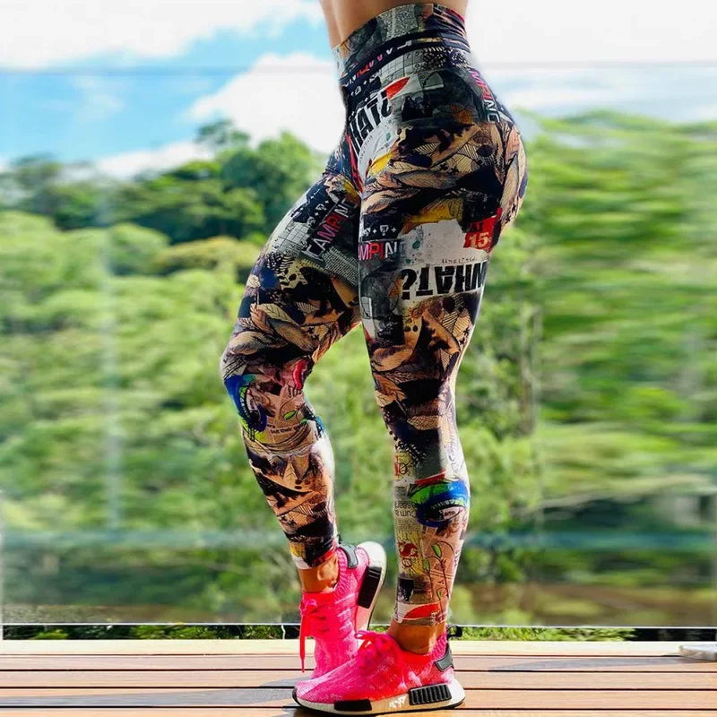 Leggings Women Sexy Sport Gym Training Print High Waist Yoga Pants Fitness Joggings Running Workout Legging Womens Clothing
