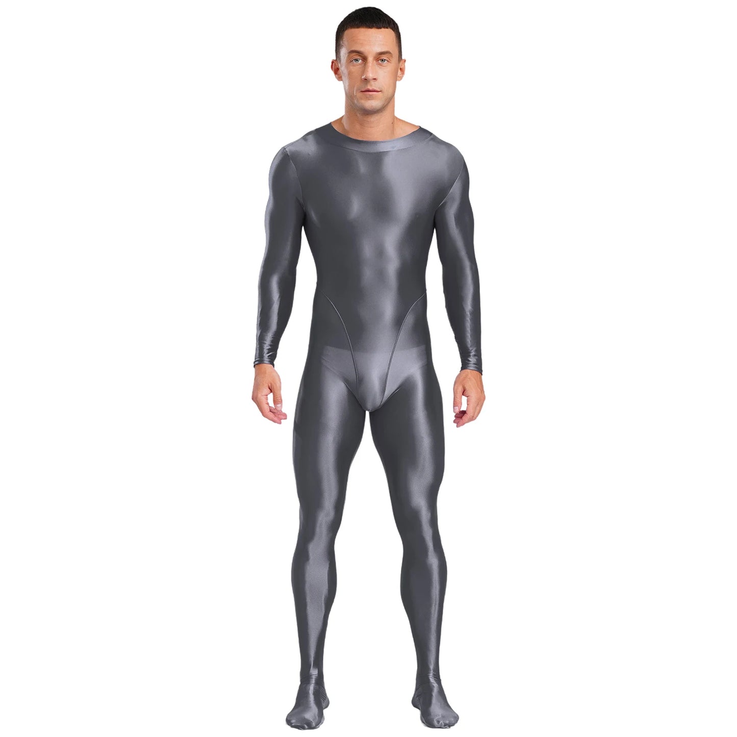 Gymnastics Wrestling Slim Fit Sport Jumpsuits Men Ling Sleeve Footed Body Legging Breathable Workout Gym Costumes Accessory