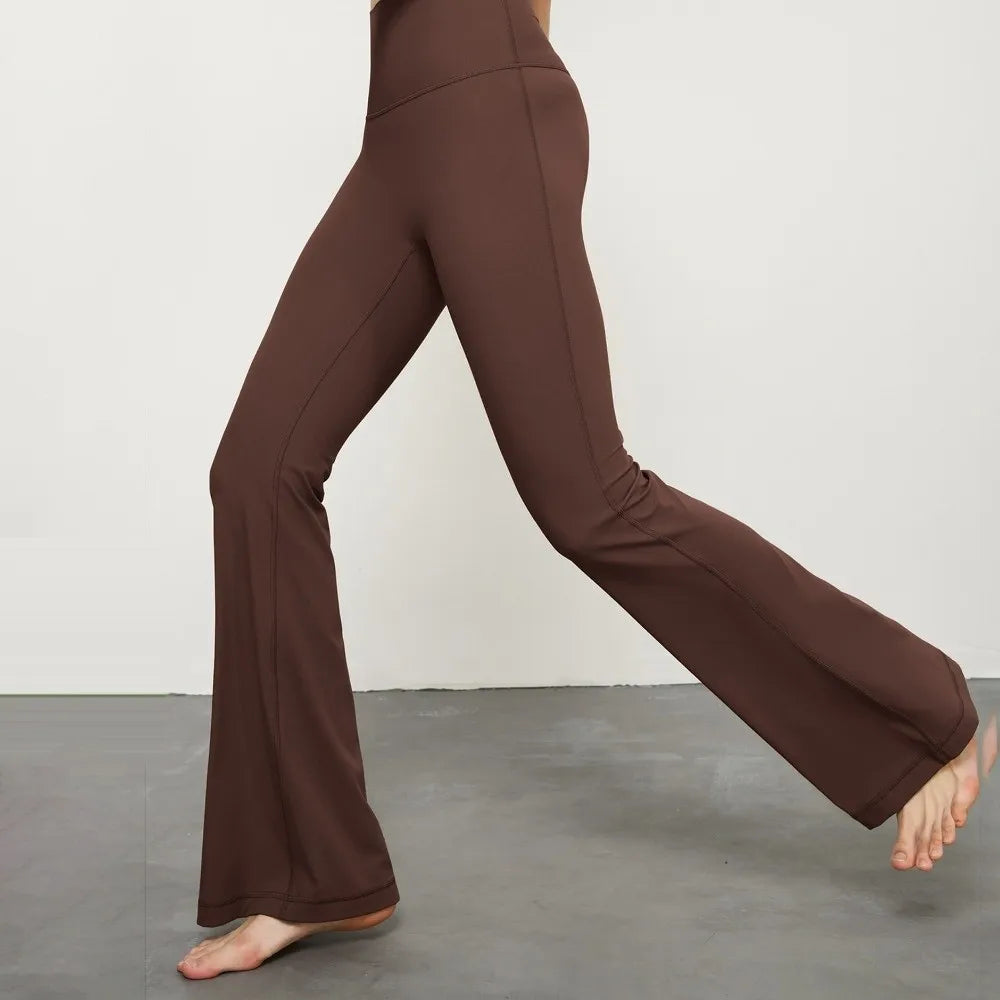 Gym High Waist Sports Flared Pants Wide Leg Hip Lifting Yoga Pants Breathable Stretchy Fitness Pants Exercise