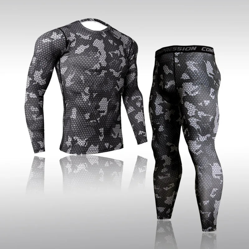 Men's Compression Sport Suits Gym Tights Training Clothes Workout Jogging Set Running Rashguard Tracksuit Sportswear For Men