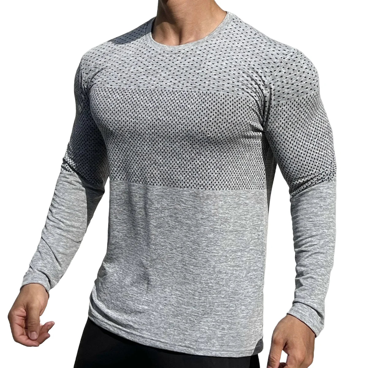 Men Gym Fitness Running Sport Quick Dry Shirts Skinny Long Sleeve T-shirt Male Jogging Workout Tees Tops Training Clothing
