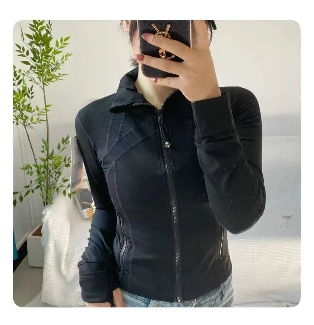 Women Zip Fitness Clothes Long Sleeve Sports Jacket Gym Clothes Woman Yoga Shirt Quick Dry Top Sunscreen Sportswear Yoga Clothes