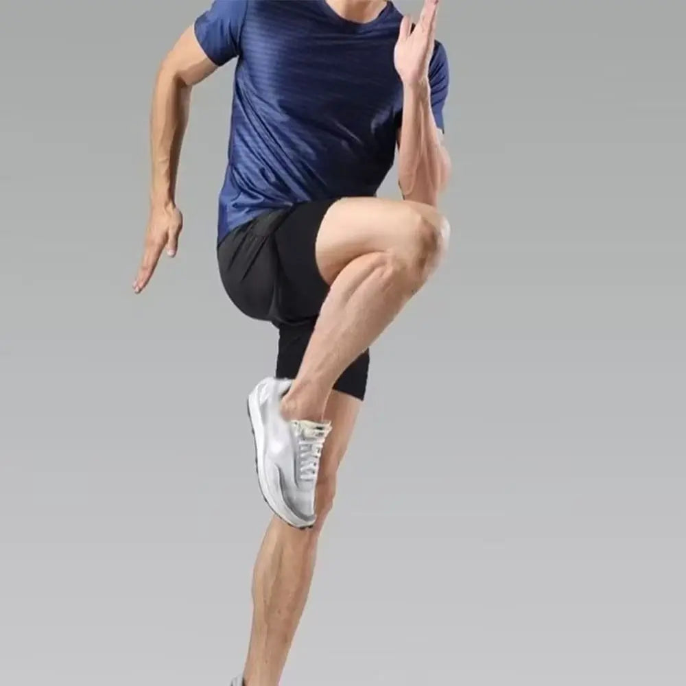 Gym Wear 2 in 1 Men Running Pants Quick Dry Leisure Male Sports Short Pants Workout Quarter Pants Fitness Gym Shorts Running