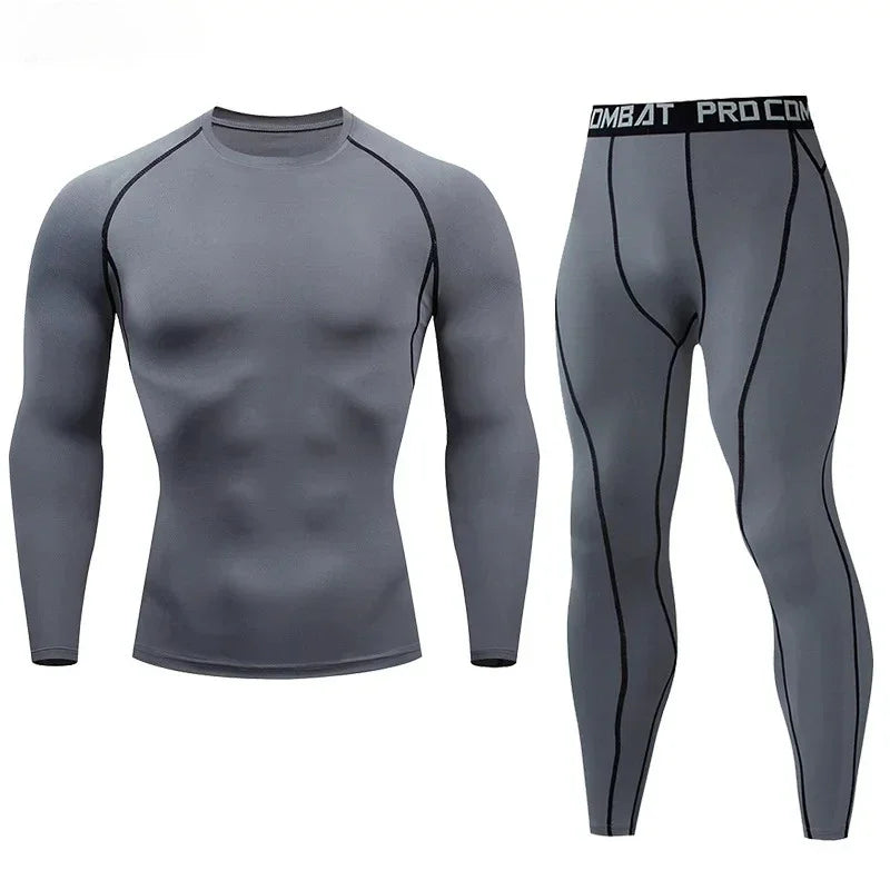 Men's compression sportswear GYM tight fitting sports suit exercise jogging MMA fitness sports suit