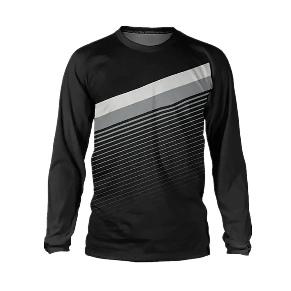 Men's Clothing Cool 3D Geometric Print Fashion Sports O-Neck Graphic T Shirts Tops Harajuku Running Long Sleeve Gym Men Clothing