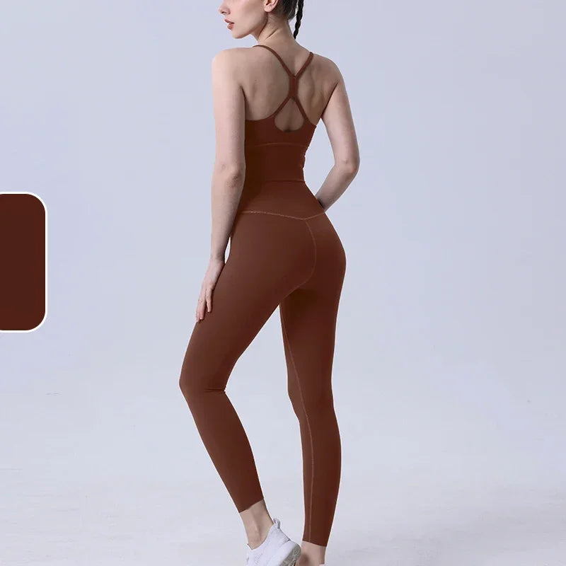 2 Piece Yoga Clothes Women's Tracksuit Athletic Wear Pilates Fitness Suit Gym Workout Push Up Clothes Sports Leggings Suit👚👚