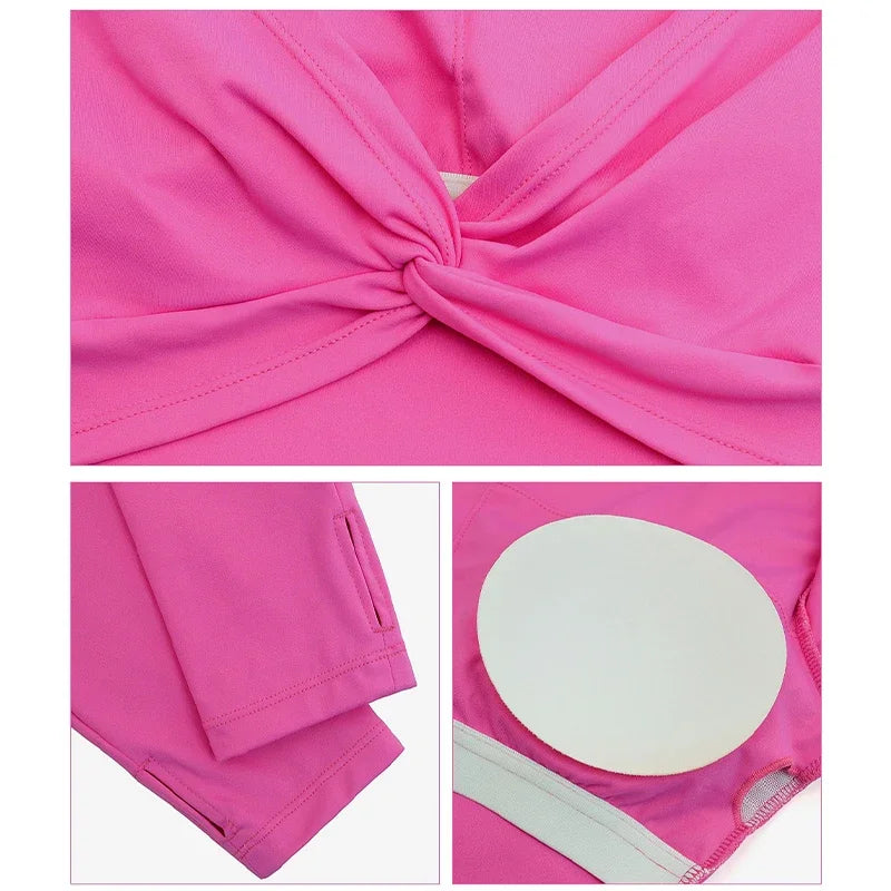 Sexy Backless Long Sleeve Yoga Clothing Stretch Gym Workout  Top Female Running Quick Dry Sportswear Women Back Cross Sports Top