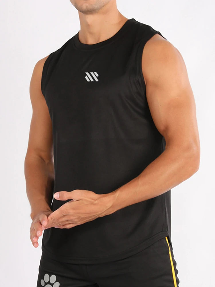 2025 Summer  Men's Sleeveless Fitness Vest New Running Gym Sportswear Printed Men's Clothing for Fitness And Running