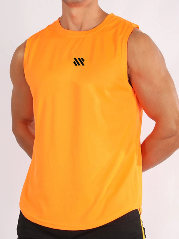 2025 Summer  Men's Sleeveless Fitness Vest New Running Gym Sportswear Printed Men's Clothing for Fitness And Running