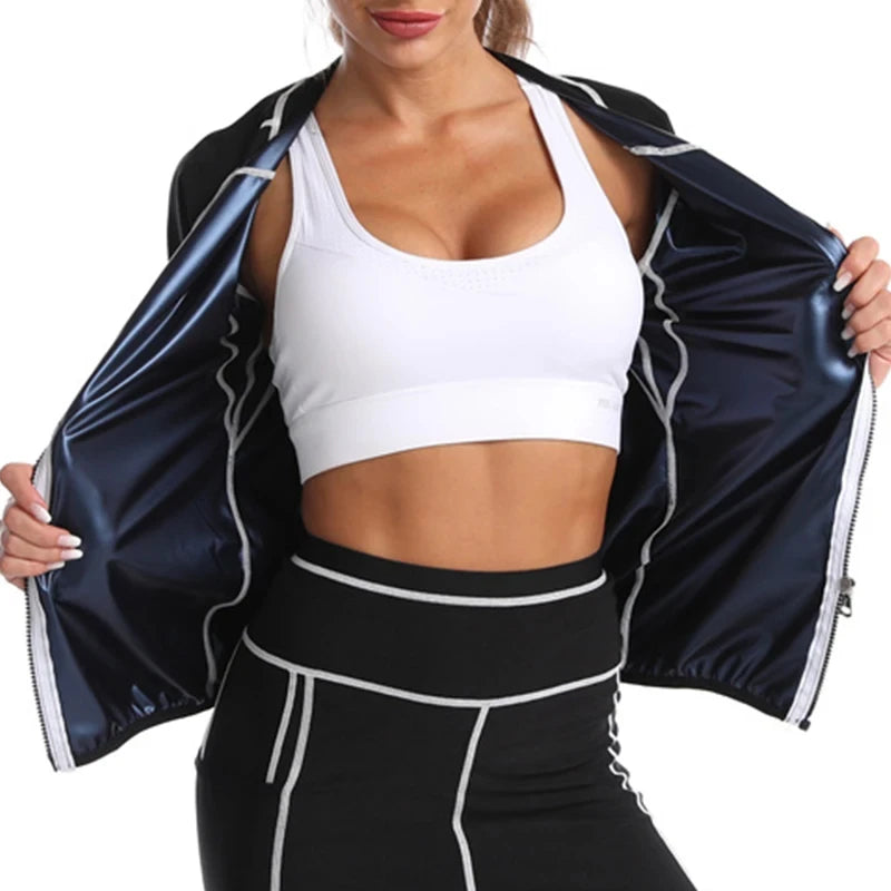 Sauna Suits for Women Gym Clothing Sets Running Fitness Exercise Sportswear Pants Weight Loss Sweating Sports Suit Workout Tops