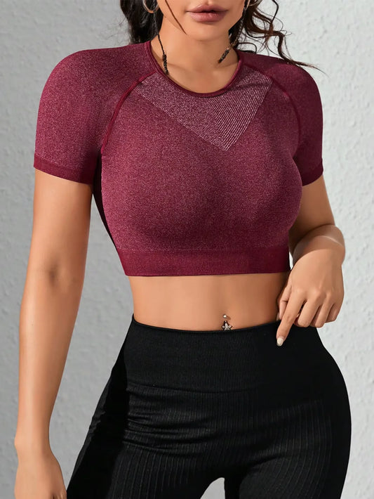 Women's Outdoor Sports Shirt Yoga Wear Fitness T-Shirt Quick Dry Running T-Shirt Workout Top Female Sportswear Exercise Clothing