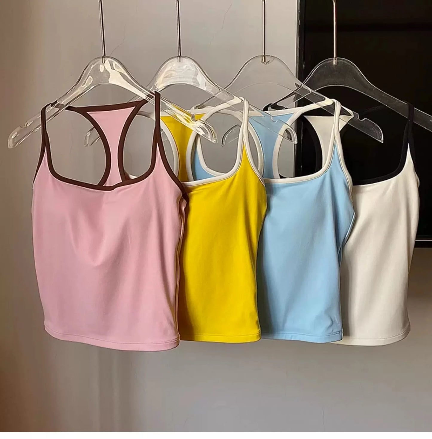 Sports and Fitness Vest with Chest Pad Summer Shockproof Beauty Back Nude Feeling Suit Pilates Training Yoga Top Yoga Clothing