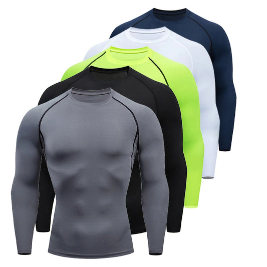 Men's Sports Top Quick Dry Compression Sportswear Second Skin Gym Workout  Jogging sport Long Sleeve Fitness T-Shirt Men
