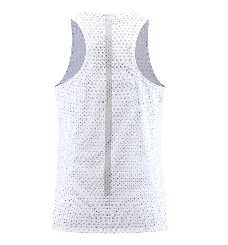 Men Gym Vest Breathable Mesh track and field Summer Cool Beach Travel Undershirt Basketball Training Fashion Running Tanks Top