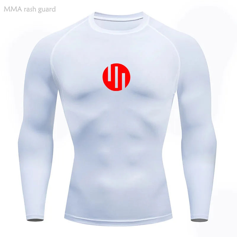 Men's T-shirt Fitness Compression Shirt Quick Dry Short Sleeve Gym Muscle Shirt Breathable White Black Sun protection Sportswear