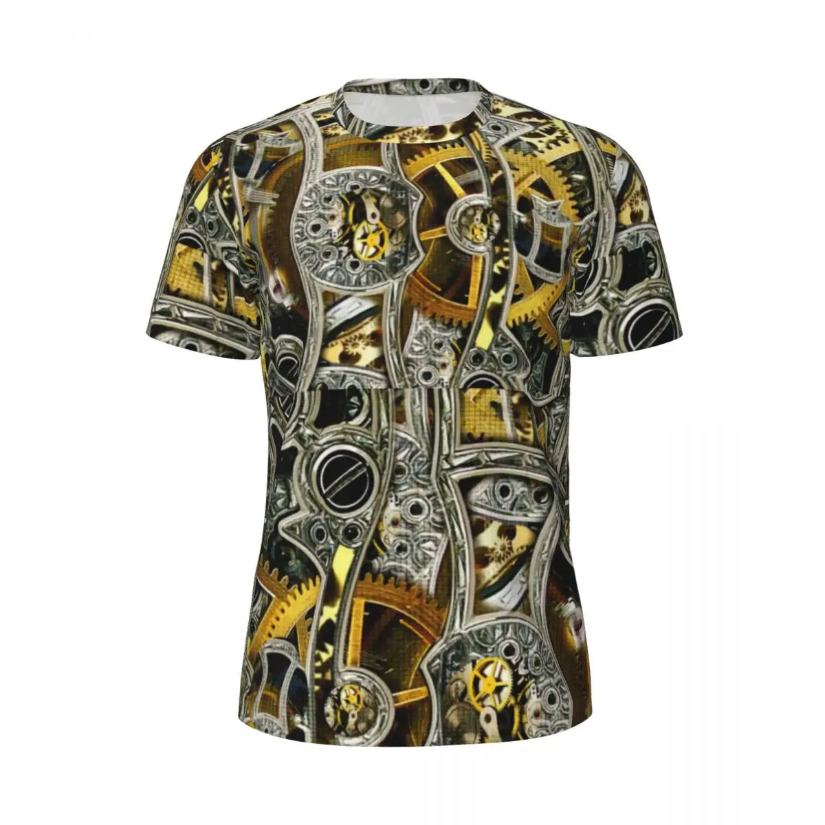 Gym T Shirt For Men Steampunk Design T-Shirts Fashion Wonderful Clockwork Vintage Summer Tees O Neck Streetwear Design Tops