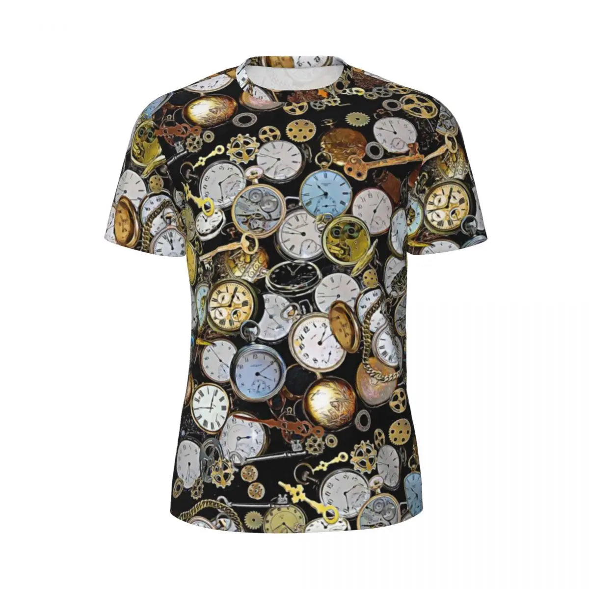 Gym T Shirt For Men Steampunk Design T-Shirts Fashion Wonderful Clockwork Vintage Summer Tees O Neck Streetwear Design Tops