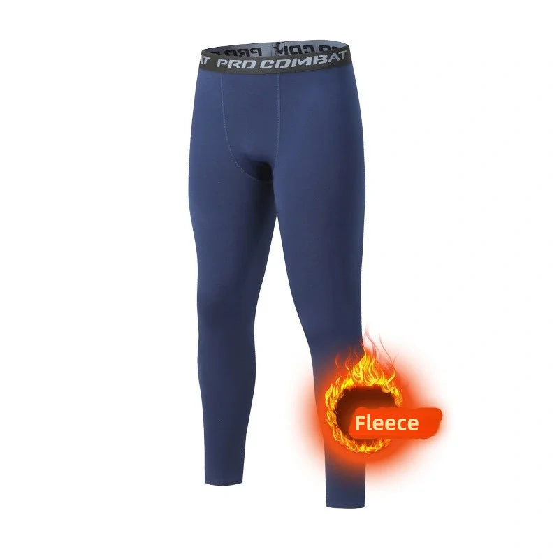 Winter Underwear Pants Warm Fleece Liner Running Skiing Tights Men Compression Sports GYM Fitness Pants Quick Dry Leggings