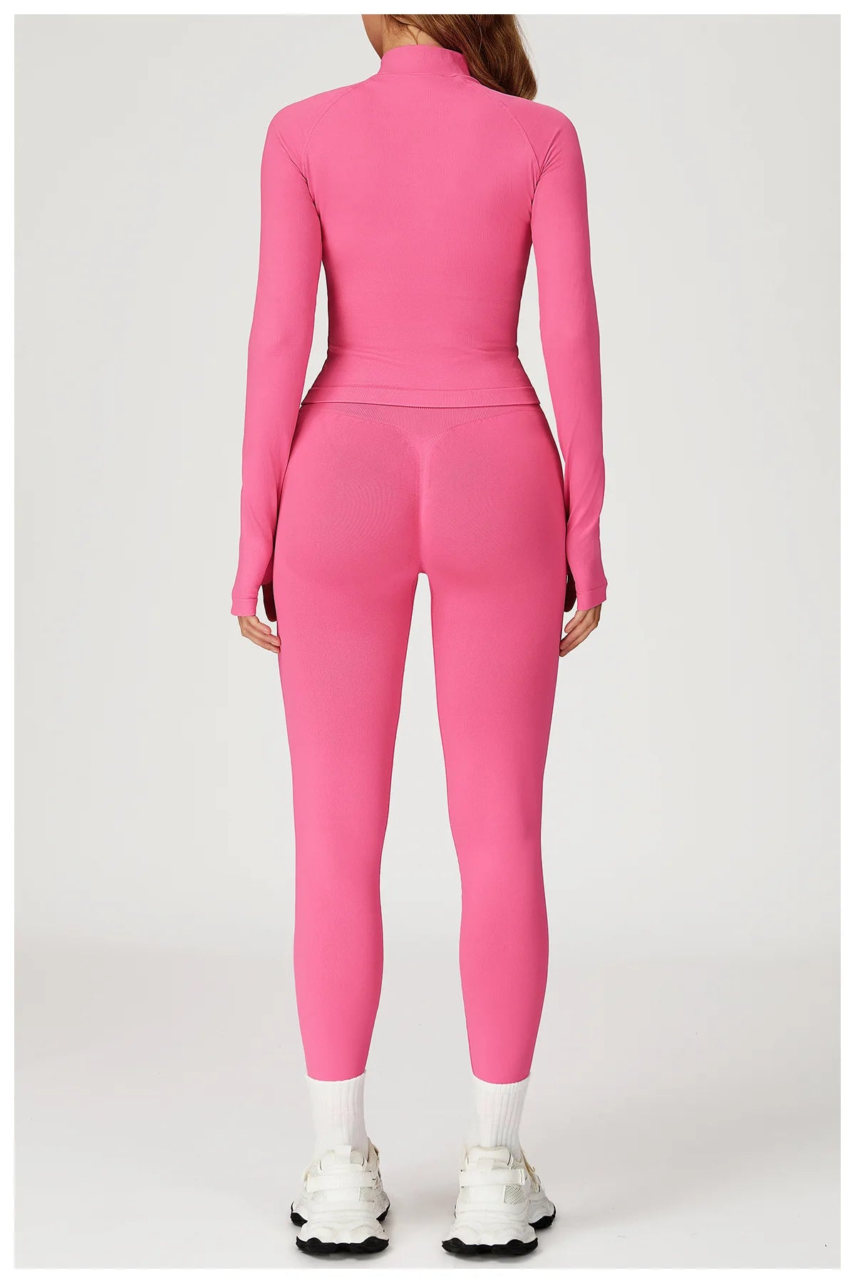 Seamless 2 Pieces Yoga Suit Sports Outfits Women Gym Set Women Tracksuit Running Workout Long Sleeve Sports Shirt Yoga Clothing