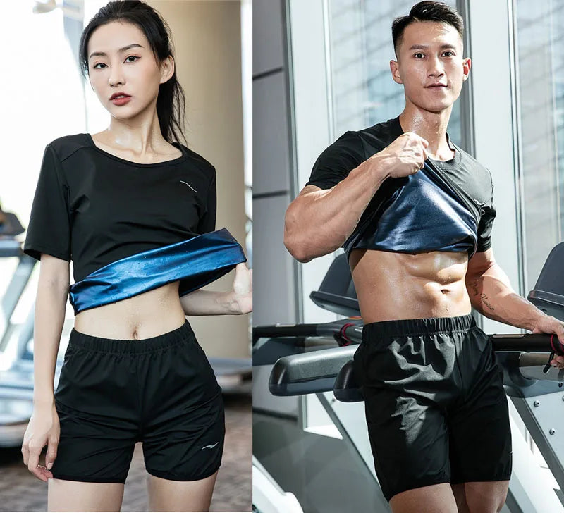 Sauna Suit Men Anti Rip Sweat Suits Gym Boxing Workout Jackets Waist Vest Trainer Workout Exercise Fitness Gym Long Sleeve Shirt