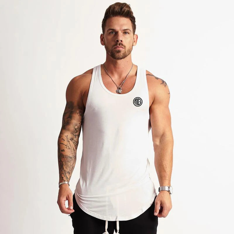 Mens Fitness Sports Sleeveless T-shirt Comfortable Sweatshirt Workout Clothing Cotton Running Vests Summer Gym Tank Tops