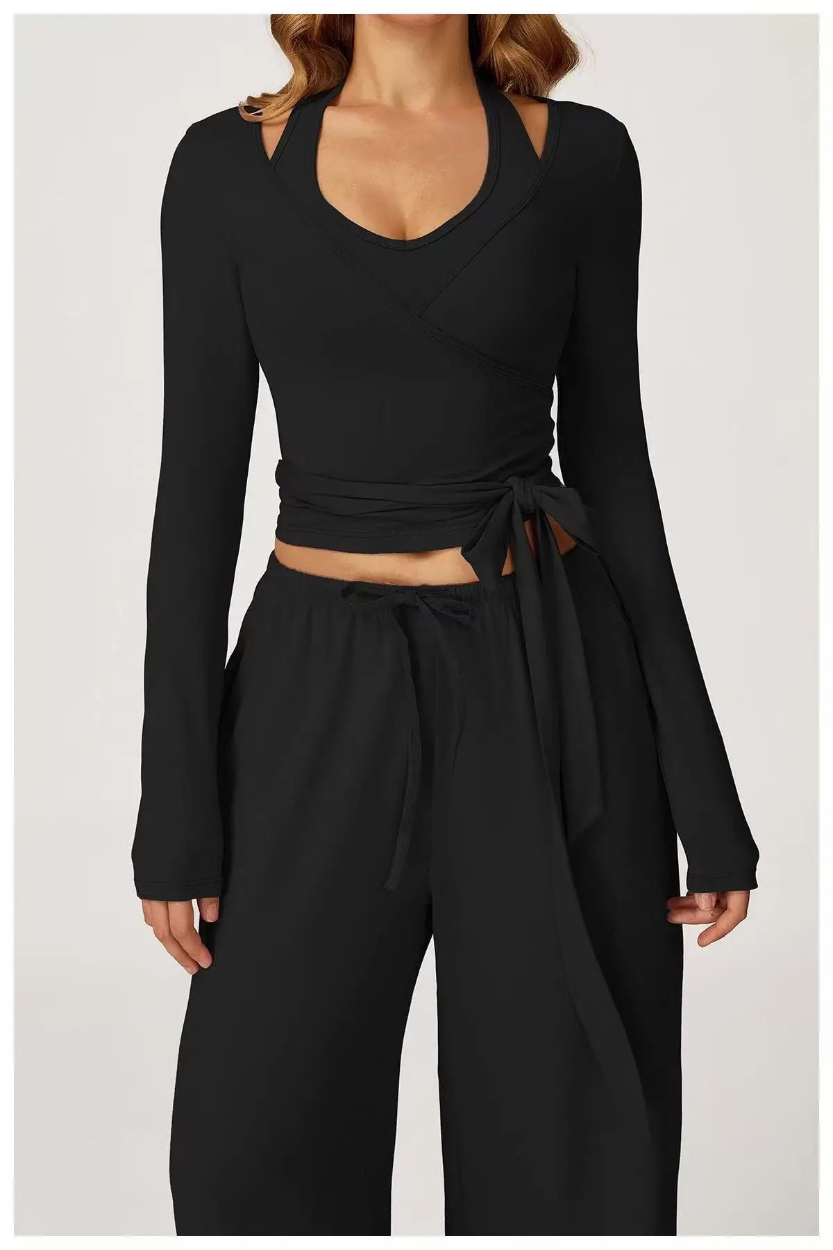 Gym Thin Sexy Strappy Cross Top Breathable Yoga Wear T Clothing Running Cover-up Fitness Wear Long-sleeved Shirts Yoga Pilates