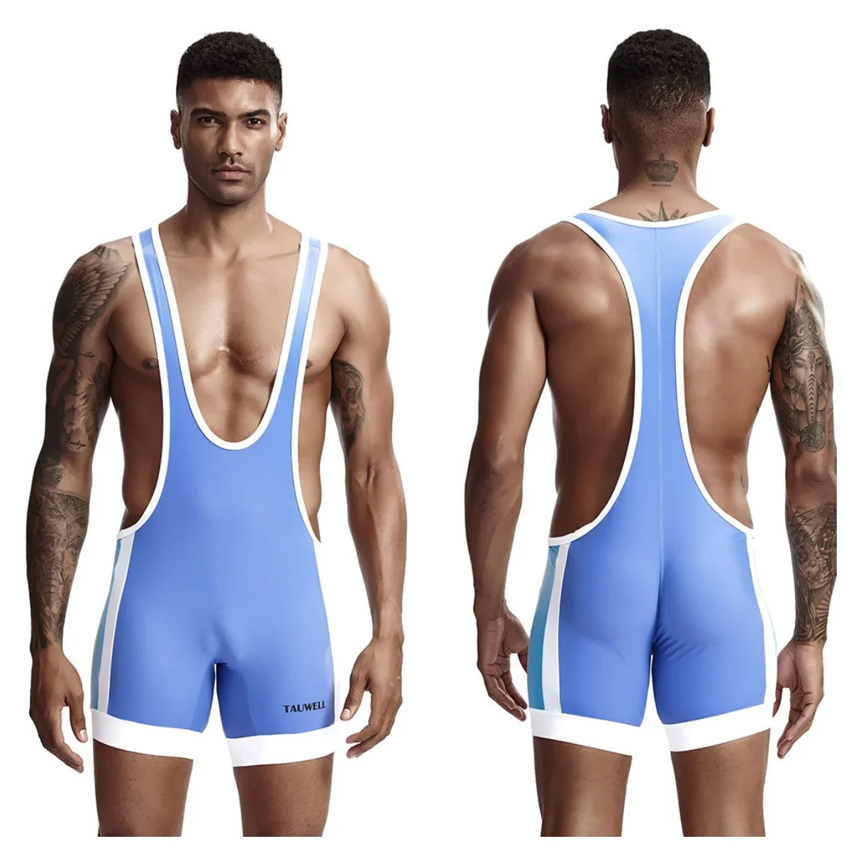 Gym Workout Mens Undershirts Bodysuit Wrestling Singlet Fitness Workout Running Vest Bodywear Underwear Bodybuilding Jumpsuit