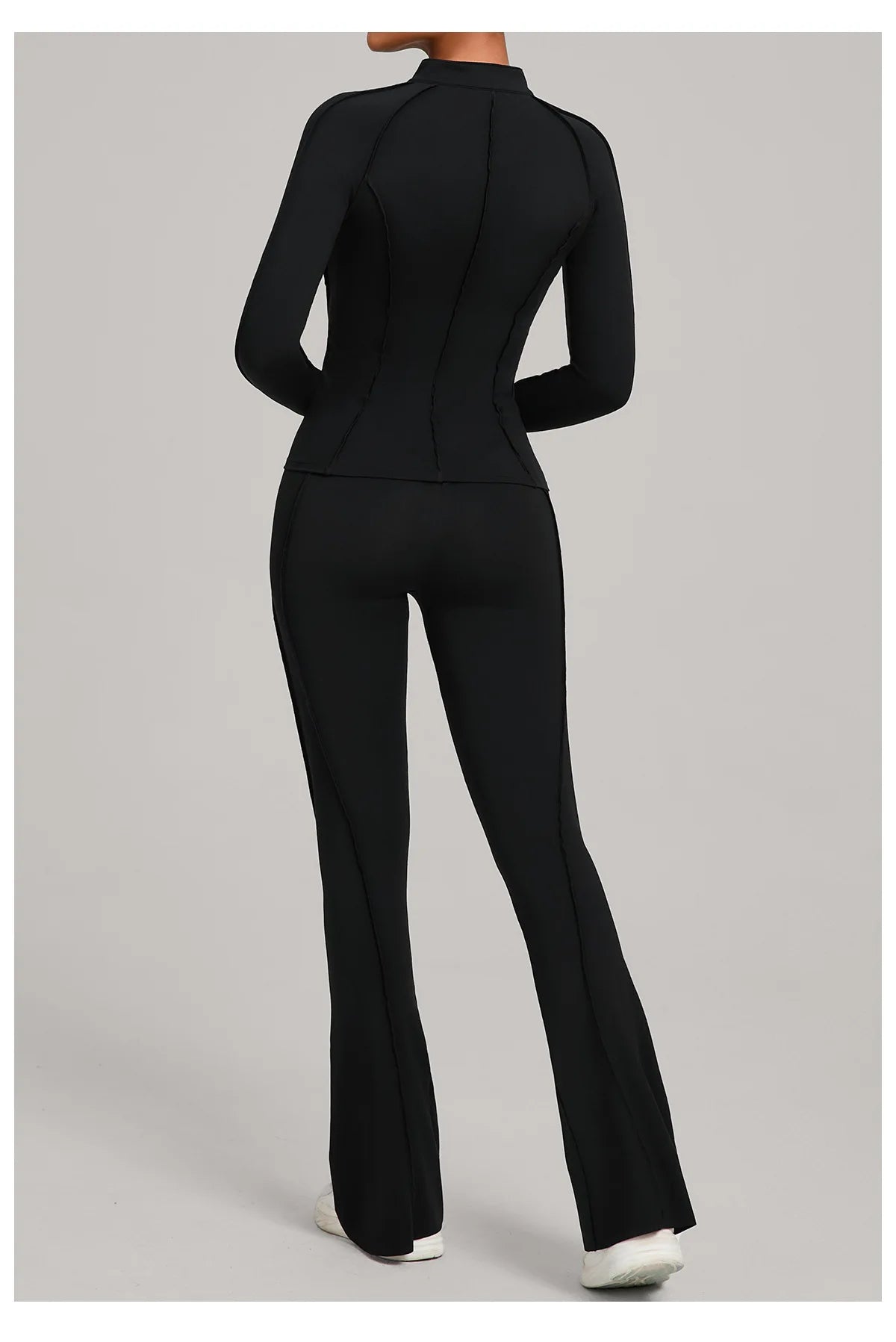 Gym Yoga Outfit for Women Autumn Winter Zipper Long Sleeve Fitness Suit Daily Casual Running Fitness Sportswear Two-Piece Sets