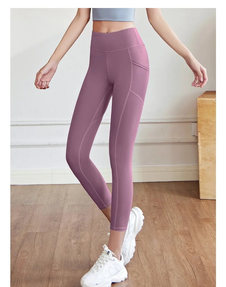 High Waist Jogger Mesh Side Pocket Fitness Gym Legging Sport Outfit for Woman Yoga Wear Tight Gym Workout Running Bike Clothing