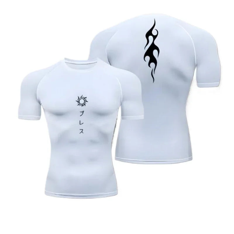 Men's sportswear gym tight fitting shirt muscle shirt running breathable quick drying top