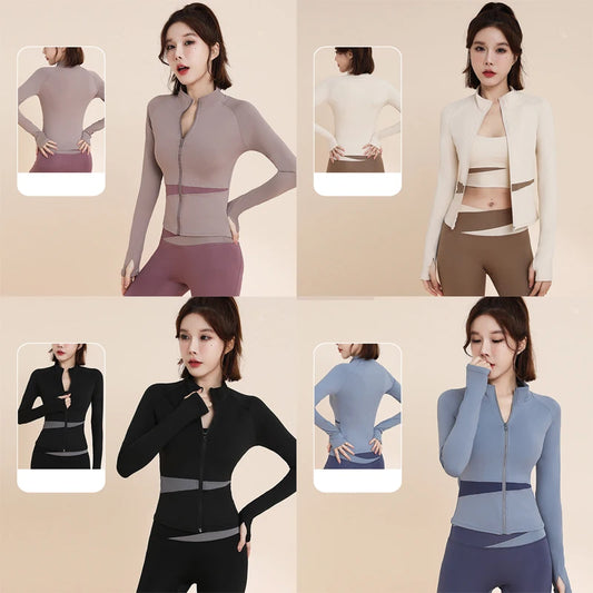 Women's Sports Suit Yoga Fitness Sports Fitness Wear Tops Running Sportswear Suit Sun Protection Clothing