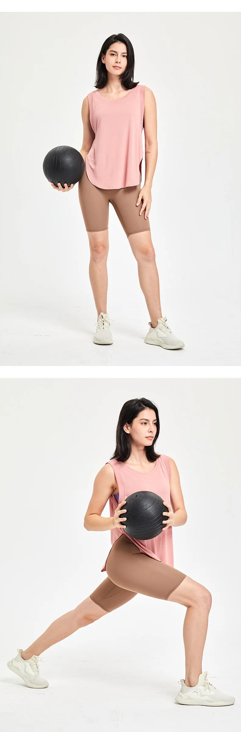 Loose Fit Sleeveless Gym Workout Shirt Women Quick Dry Yoga Running Top Female Long Modal Trainning Camis Sports Active Clothing