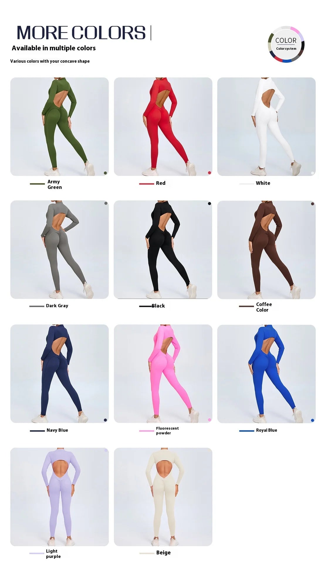 Women Sportwear Yoga Jumpsuit Zipper Long Sleeve Back Open Outfit Fitness Tracksuit Tight One-piece Gym Overalls Sports Bodysuit