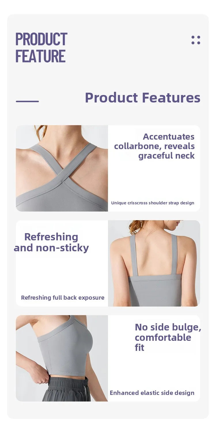 Sports Bra Top Qui Dry Running o Absorption Beautiful Ba Gym Yoga Clothes Summer Sports Underwear Women's Vest