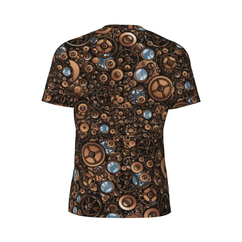 Gym T Shirt For Men Steampunk Design T-Shirts Fashion Wonderful Clockwork Vintage Summer Tees O Neck Streetwear Design Tops