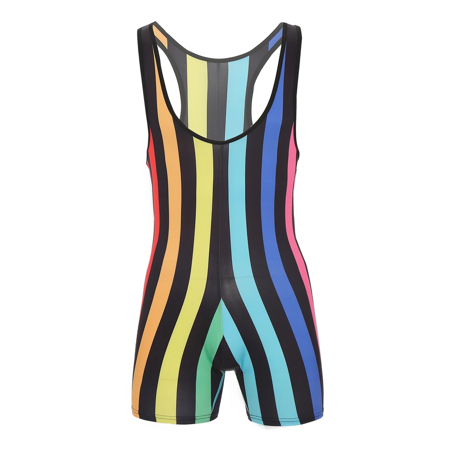 Men's Swimwear Gym Sports Yoga Gymnastics Leotard Bodysuits Striped Jumpsuit Swimming Suits Workout Wrestling Singlet Bodysuit