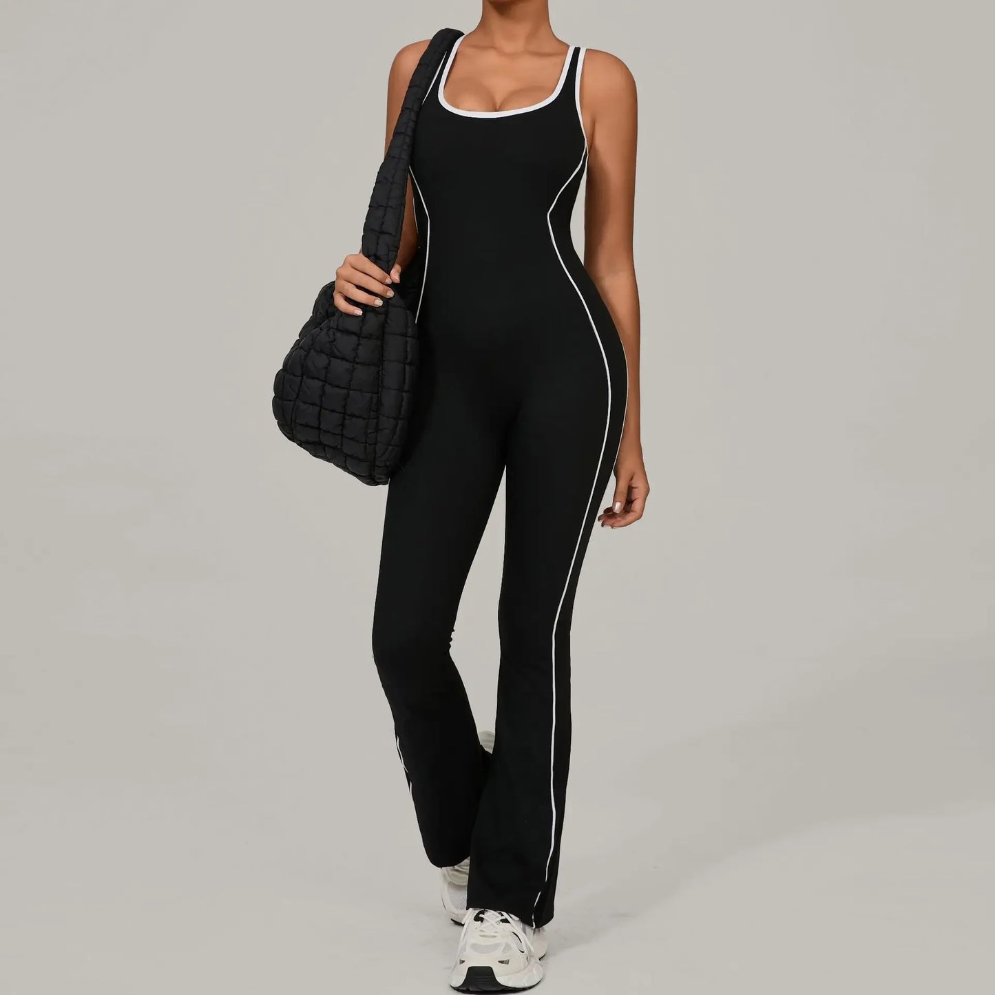 Yoga Jumpsuit Sports Fitness Hip Lifting Pleating Beautiful Back One-piece Micro Flared Workout Clothing Gym Bodysuit for Women