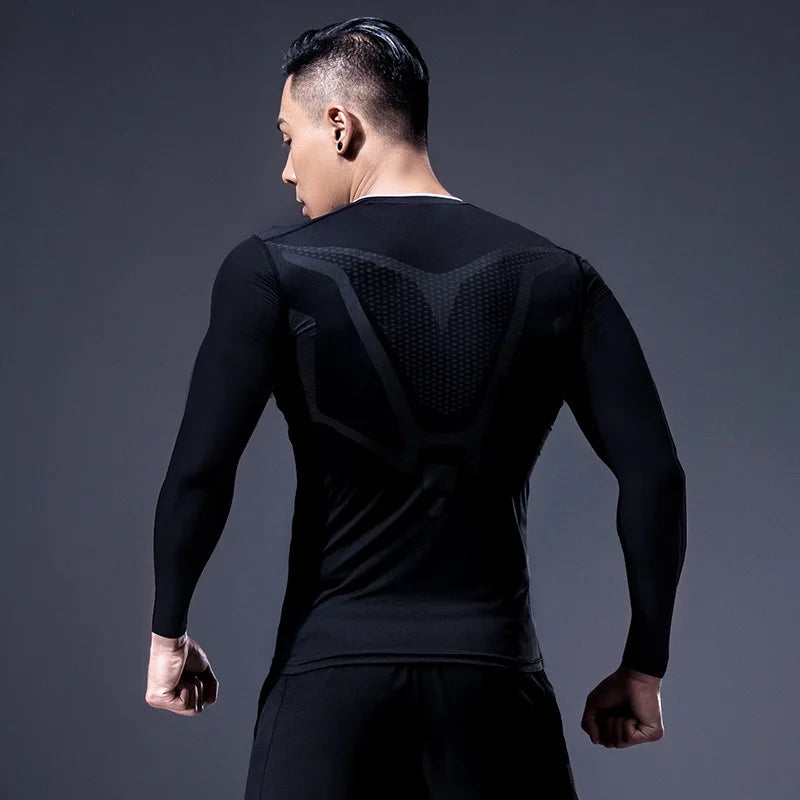 5-Piece Gym Clothing Winter Thermal Bodybuilding Top Men's Jogging Compression Running T Shirt Fitness camisetas de hombre