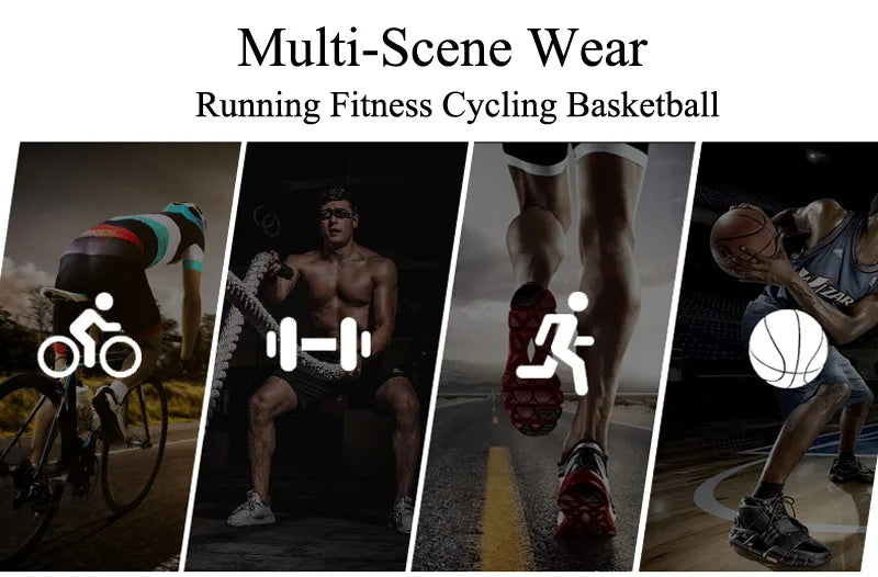 Men's T-shirt Fitness Compression Shirt Quick Dry Short Sleeve Gym Muscle Shirt Breathable White Black Sun protection Sportswear