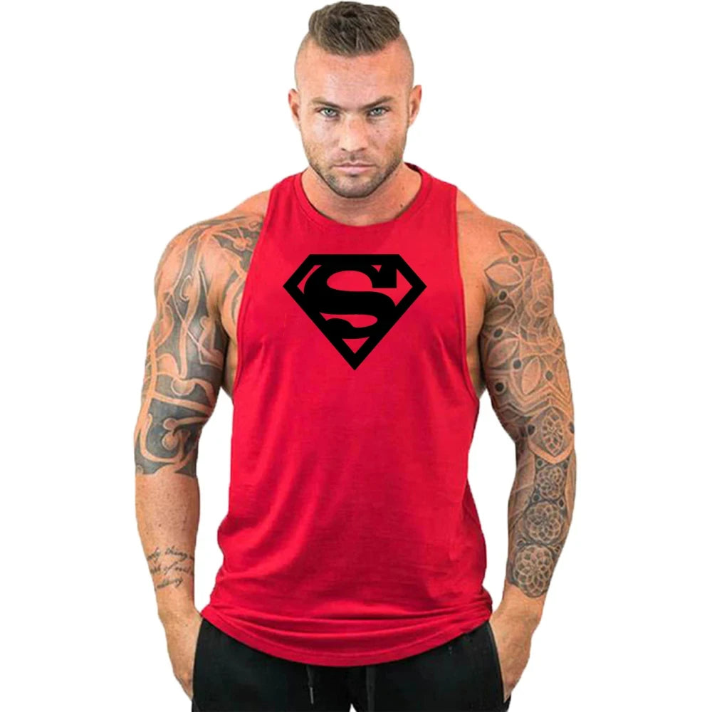 Men's Clothing Bodybuilding and Fitness Stringer Singlets Tank Top Vest Sleeveless Sweatshirt Workout Shirt Undershirt Gym Gyms